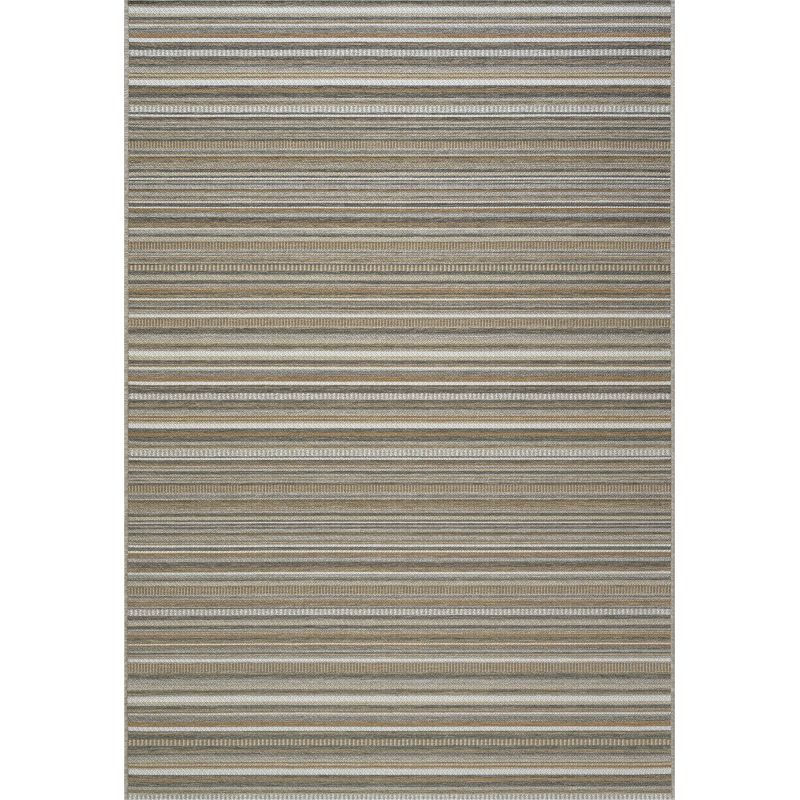 Tapis d'extérieur en polypropylène motif ligne Dena multicolore automne 