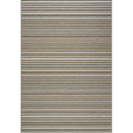 Tapis d'extérieur en polypropylène motif ligne Dena multicolore automne 