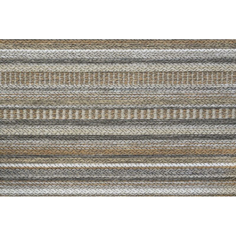 Tapis d'extérieur en polypropylène motif ligne Dena multicolore automne 