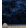 Tapis shaggy épais et brillant en Polyester Batignolles Bleu foncé