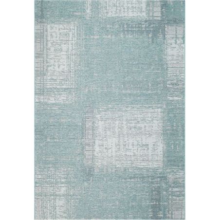 Tapis outdoor/ indoor en polypropylène motifs géométriques Aponi vert d'eau