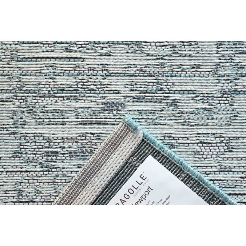 Tapis outdoor/ indoor en polypropylène motifs géométriques Aponi vert d'eau