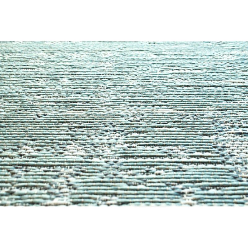 Tapis outdoor/ indoor en polypropylène motifs géométriques Aponi vert d'eau