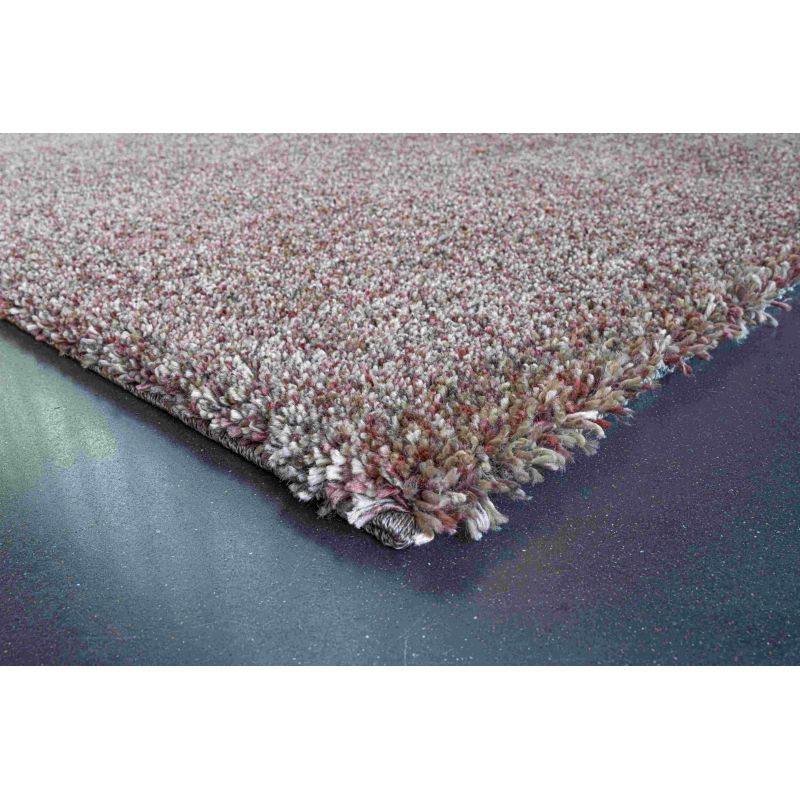 Tapis shaggy épais en polyester Talasi Rouge couleurs vives et dynamiques