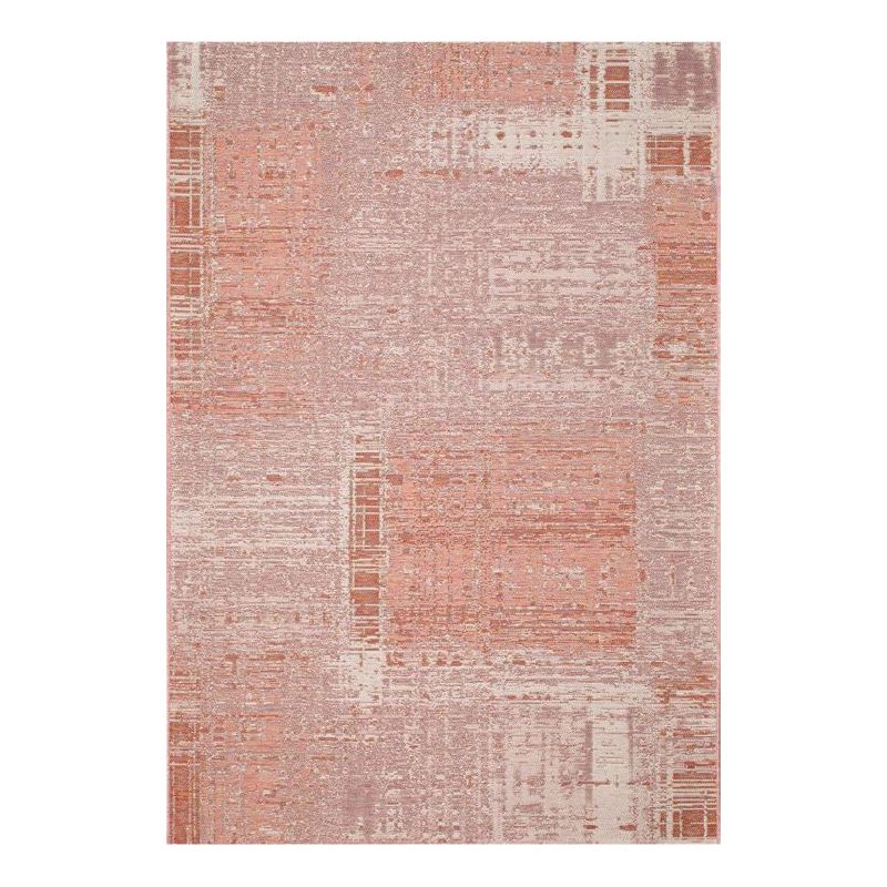 Tapis outdoor/ indoor en polypropylène motifs géométriques Aponi terracotta