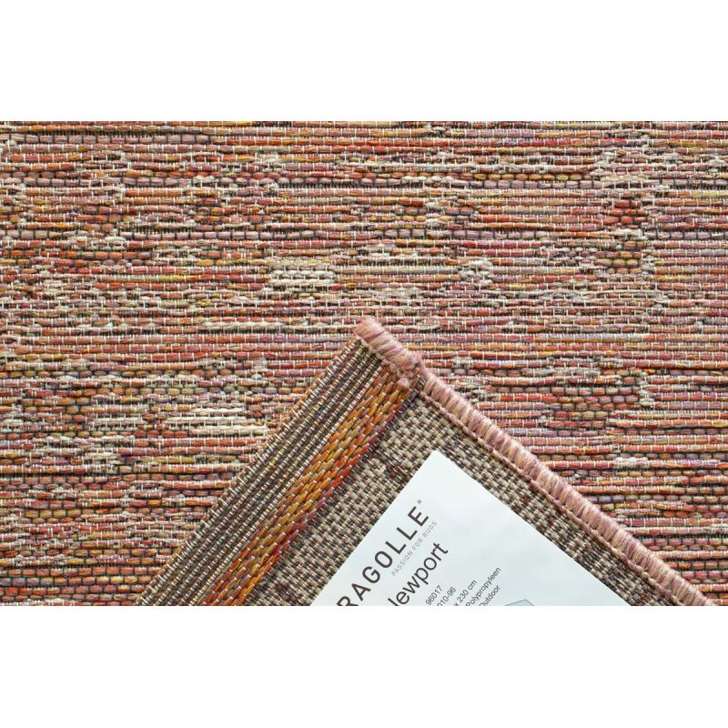 Tapis outdoor/ indoor en polypropylène motifs géométriques Aponi terracotta