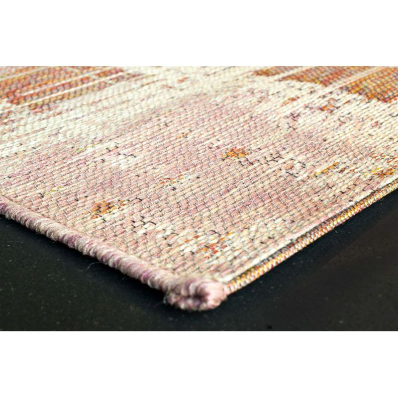 Tapis outdoor/ indoor en polypropylène motifs géométriques Aponi terracotta