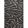 Tapis de salon polyester haut de gamme Magena design motifs blancs sur fond noir salon