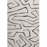 Tapis de salon polyester haut de gamme Magena design motifs noirs sur fond blanc salon