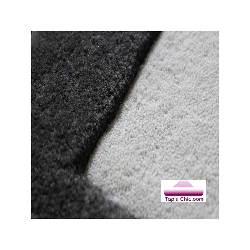 Tapis Contemporain Pebbles par Angelo noir et gris 170 x 240 cm