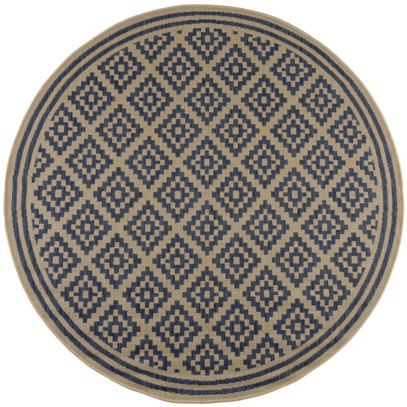 Tapis d'extérieur rond Moretti Bleu et Beige