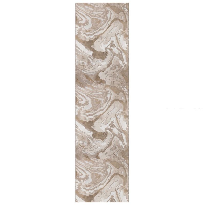 Tapis de couloir en polypropylène beige Marbled - FLAIR RUGS