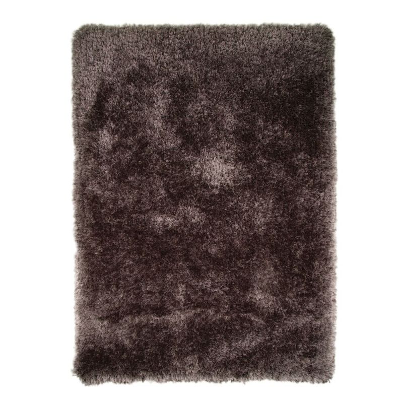 Tapis shaggy doux et épais en polyester Gris Foncé Pearl - FLAIR RUGS