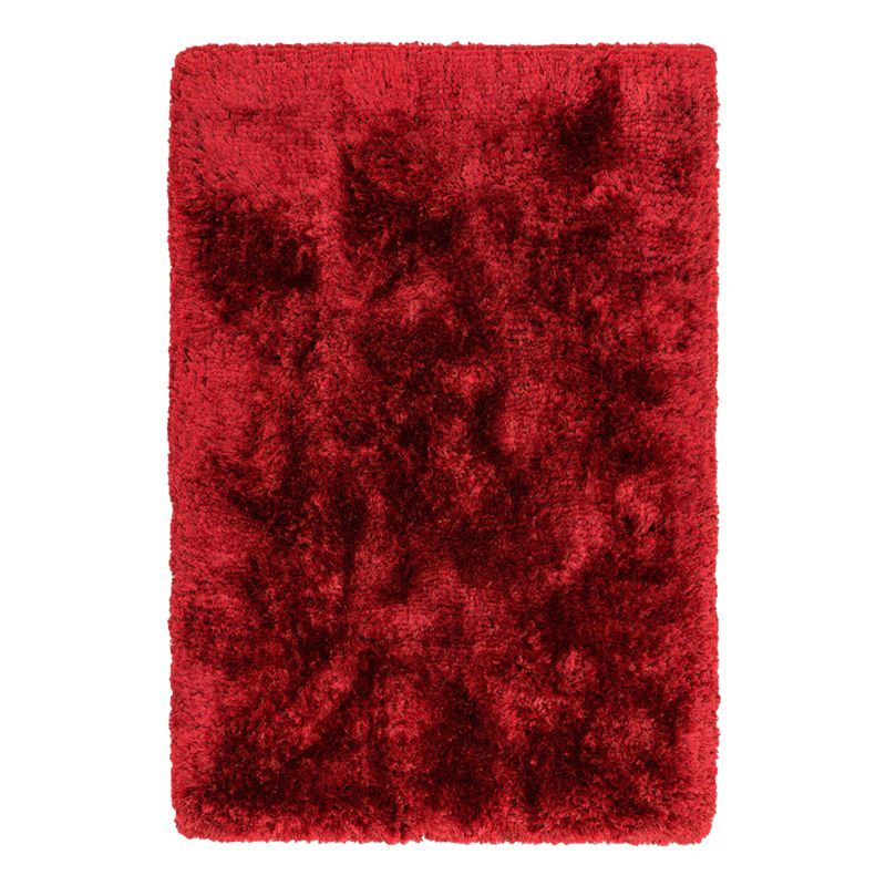 Tapis shaggy rouge