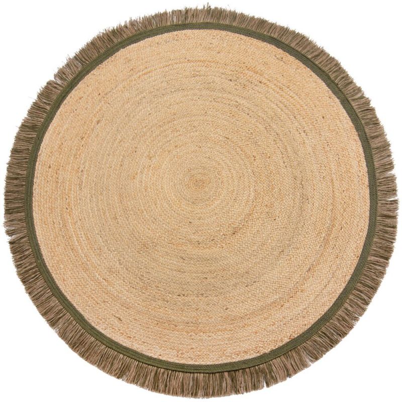 Tapis rond en jute naturel tissé marron diamètre 120 cm