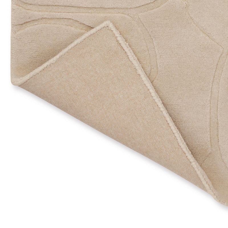 Tapis en pure laine Romantic Magnolia Crème Beige moderne végétal