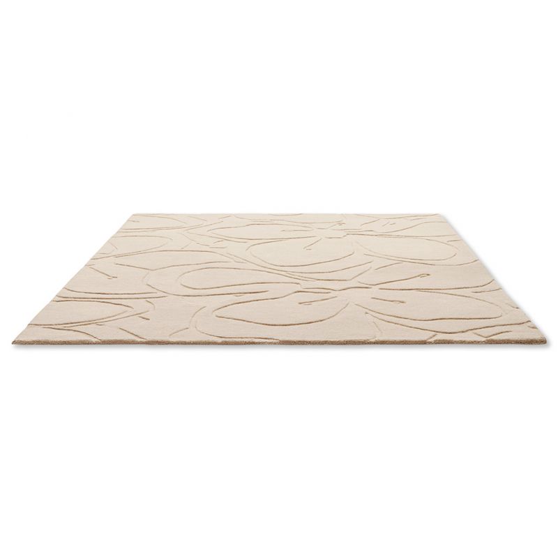 Tapis en pure laine Romantic Magnolia Crème Beige 