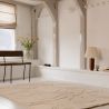 Tapis en pure laine Romantic Magnolia Crème Beige salon sejour