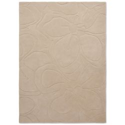Tapis en pure laine Romantic Magnolia Crème Beige decoration elegante