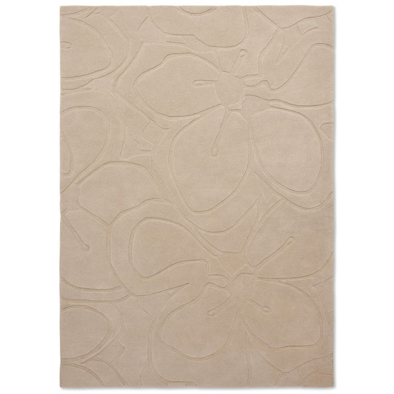 Tapis en pure laine Romantic Magnolia Crème Beige decoration elegante