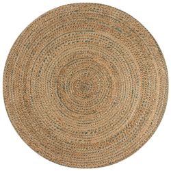 Tapis rond en jute Capri bleu
