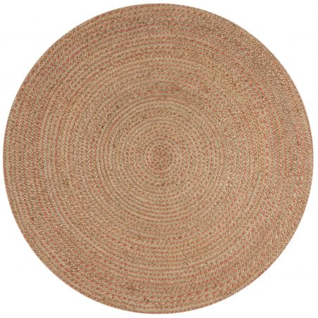 Tapis rond en jute Capri corail