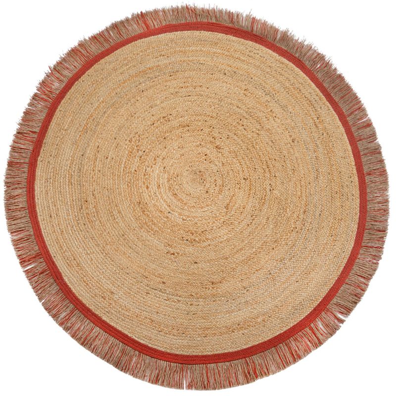 Tapis rond en jute Kahana terracotta