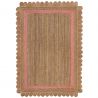 Tapis de salon en jute forme originale Grace naturel Rose