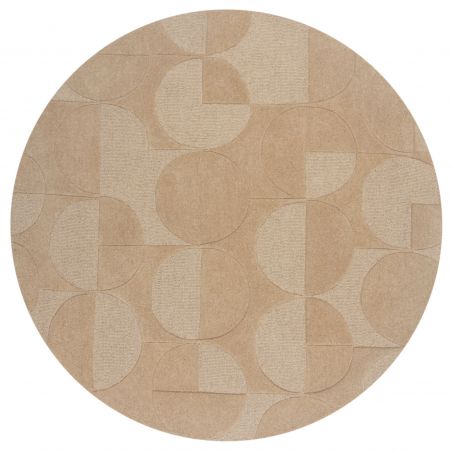 Tapis Rond Design Géométrique Moderno Naturel Gigi