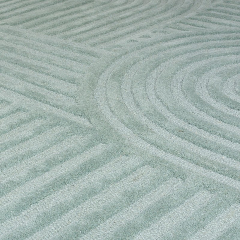 Tapis design 3D zen garden Bleu Céladon zoom