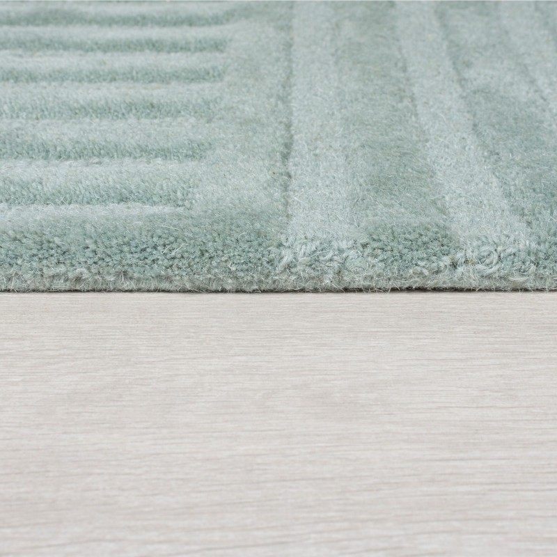 Tapis design 3D zen garden Bleu Céladon finition