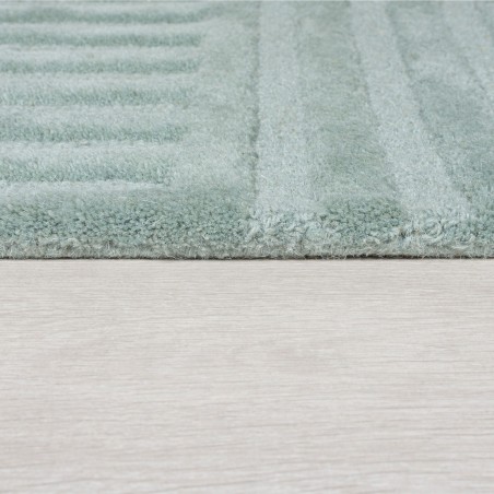 Tapis design 3D zen garden Bleu Céladon finition