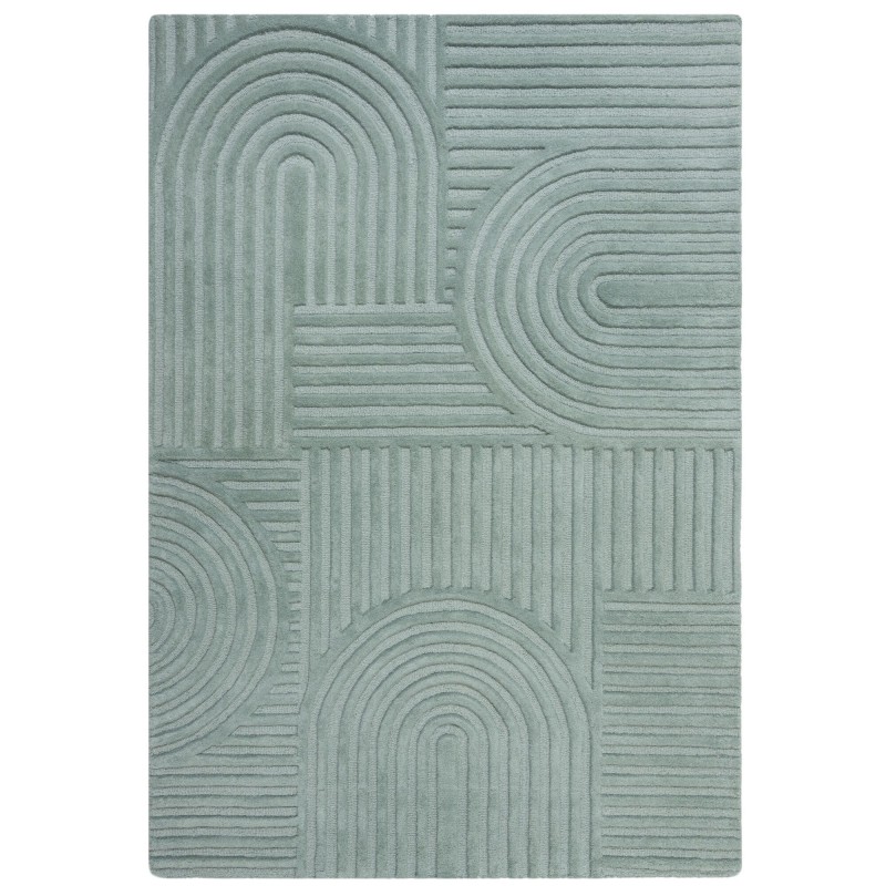 Tapis design 3D zen garden Bleu Céladon
