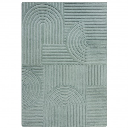 Tapis design 3D zen garden Bleu Céladon