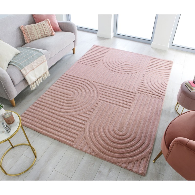 Tapis design 3D zen garden Blush Rose Ambiance
