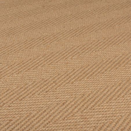 Tapis Rectangulaire Herringbone en jute naturelle Beige avec bords verts Zoom Tapis Rectangulaire Herringbone en jute naturelle Beige avec bords verts Zoom