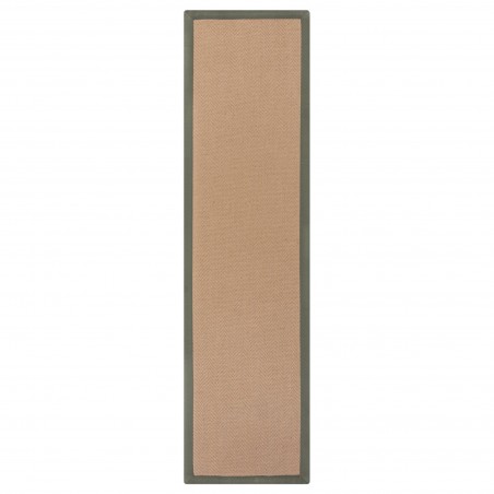 Tapis Herringbone en jute avec bords verts Runner Tapis Herringbone en jute avec bords verts Runner