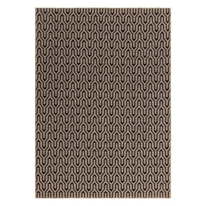 Tapis tendance Bogota Black Lattice en coton et jute