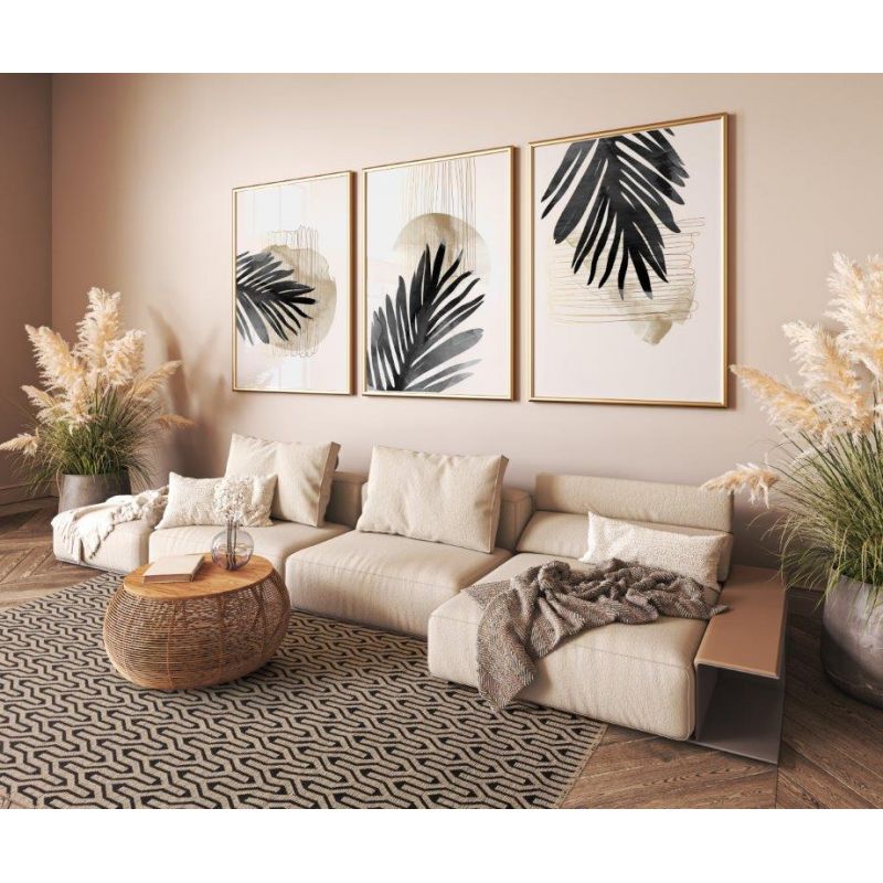 Tapis tendance Bogota Black Lattice en coton et jute