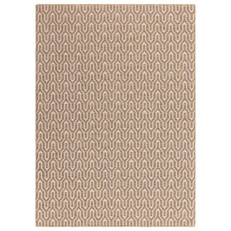 Tapis tendance Bogota Crème Lattice en coton et jute