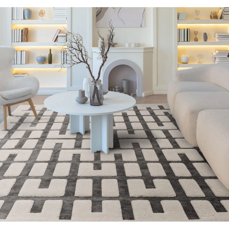 Tapis Valongo Junction Charcoal Ivory Ambiance