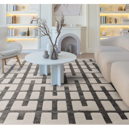 Tapis Valongo Junction Charcoal Ivory Ambiance Tapis Valongo Junction Charcoal Ivory Ambiance