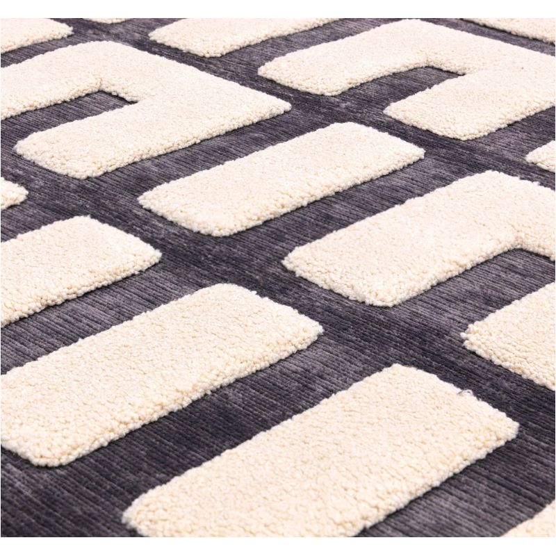 Tapis Valongo Junction Charcoal Ivory zoom texture