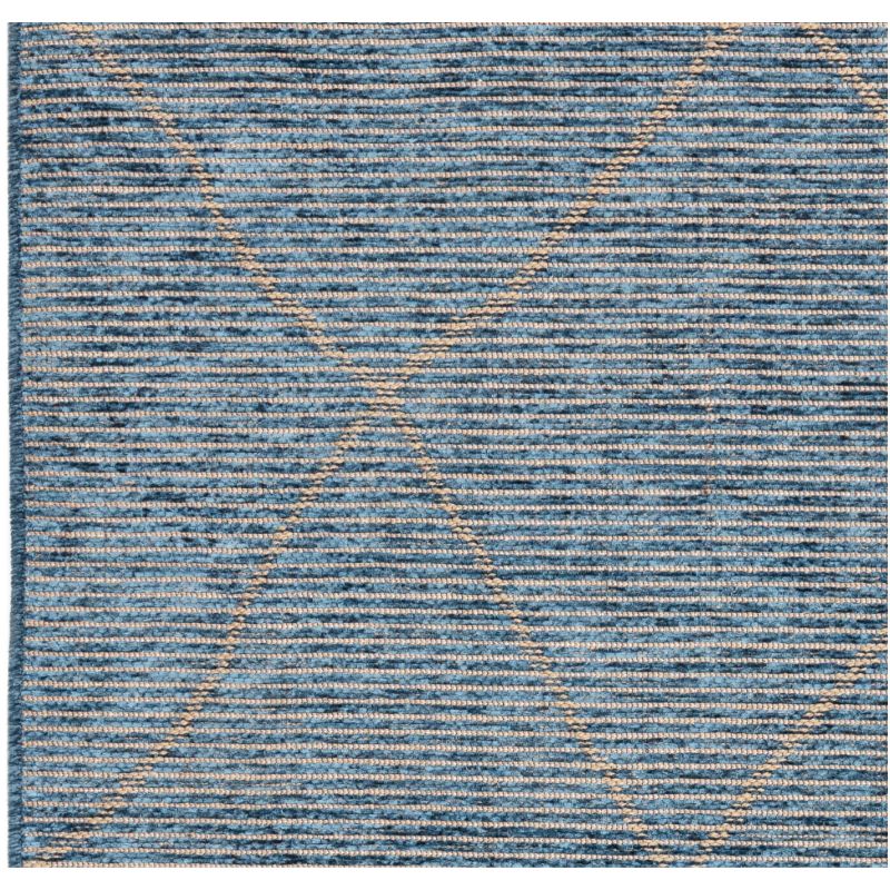 Tapis Bleu motifs beige Mioma zoom
