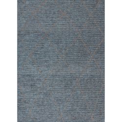 Tapis de salon en jute Bleu motifs beige Mioma