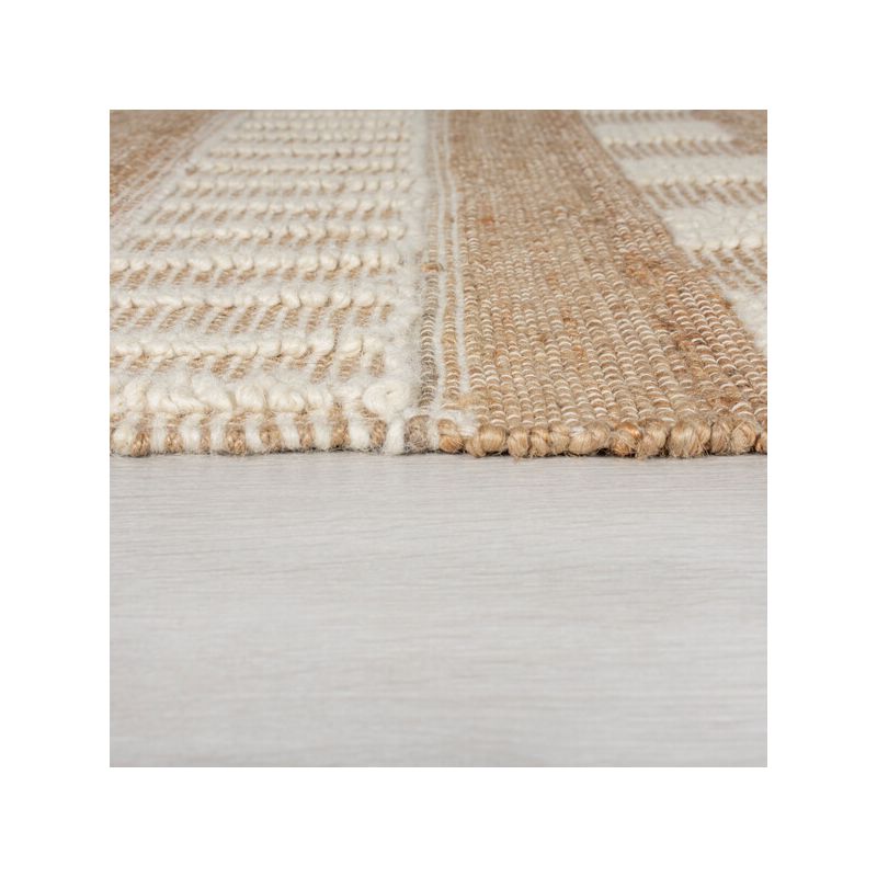Tapis en jute à reliefs crème Medina naturel