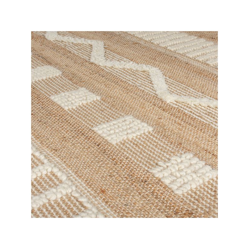 Tapis en jute à reliefs crème Medina naturel