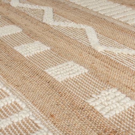 Tapis en jute à reliefs crème Medina naturel Tapis en jute à reliefs crème Medina naturel