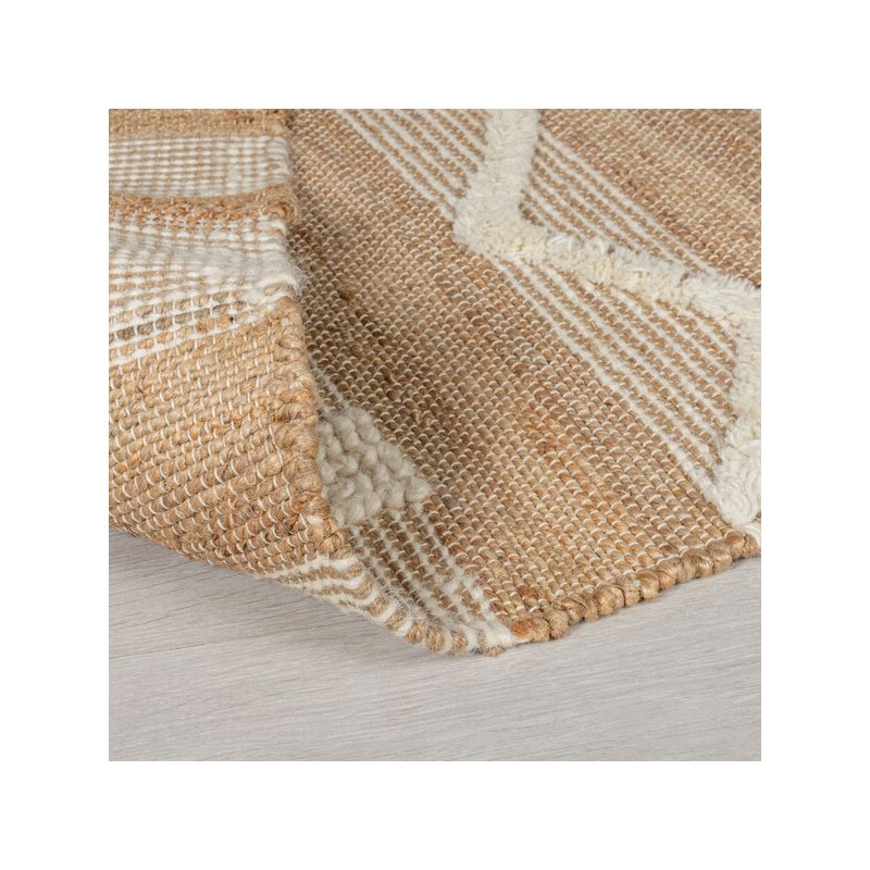 Tapis en jute à reliefs crème Medina naturel