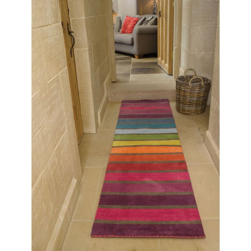 Tapis de couloir coloré en pure Laine Multicolore Candy